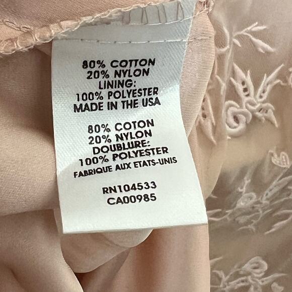 Tracy Reese Dusty Rose/ Light Pink Embroidered Dress Oatmeal lining Medium NWT - Picture 8 of 11